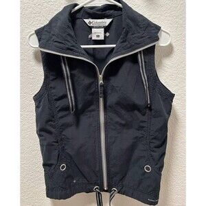 COLUMBIA Arch Cape III Vest Womens Size Small Pockets Travel Black Sun Fishing